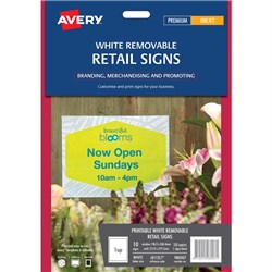 Signs Avery Retail Removable White J8112L Pack 10